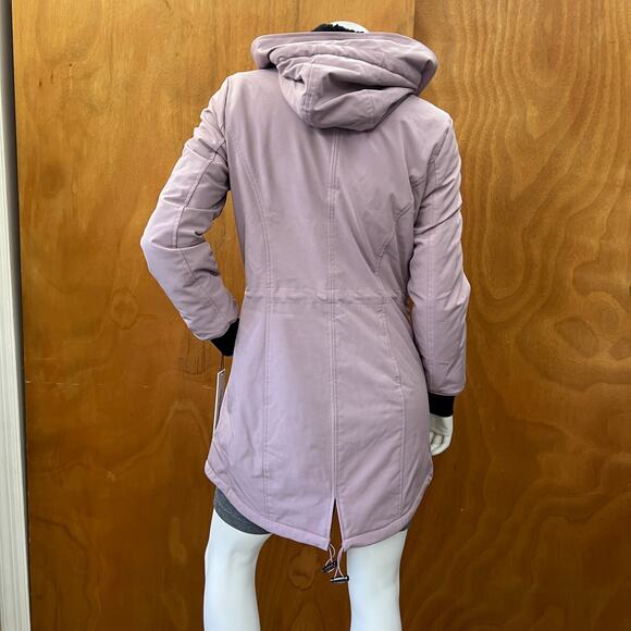 Calvin Klein Women's Fleece-Lined Hooded Raincoat Violet Jacket Size XS - Picture 2 of 16